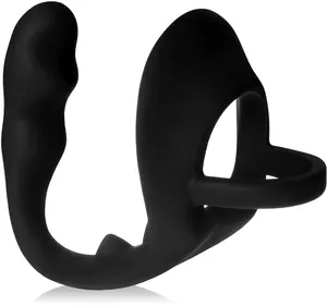 Pierścień na penisa i jądra analny strap-on cock ring z dildo - 77209672