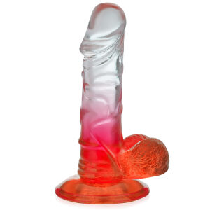 Sztuczny penis 15 cm dwukolorowe dildo na mocnej przyssawce - 73254424